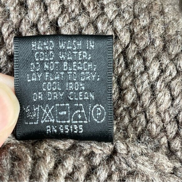 Lafayette 148 Chunky Fringe Trim Wool Brown Cozy Cardigan Sweater Size XL - Picture 4 of 6